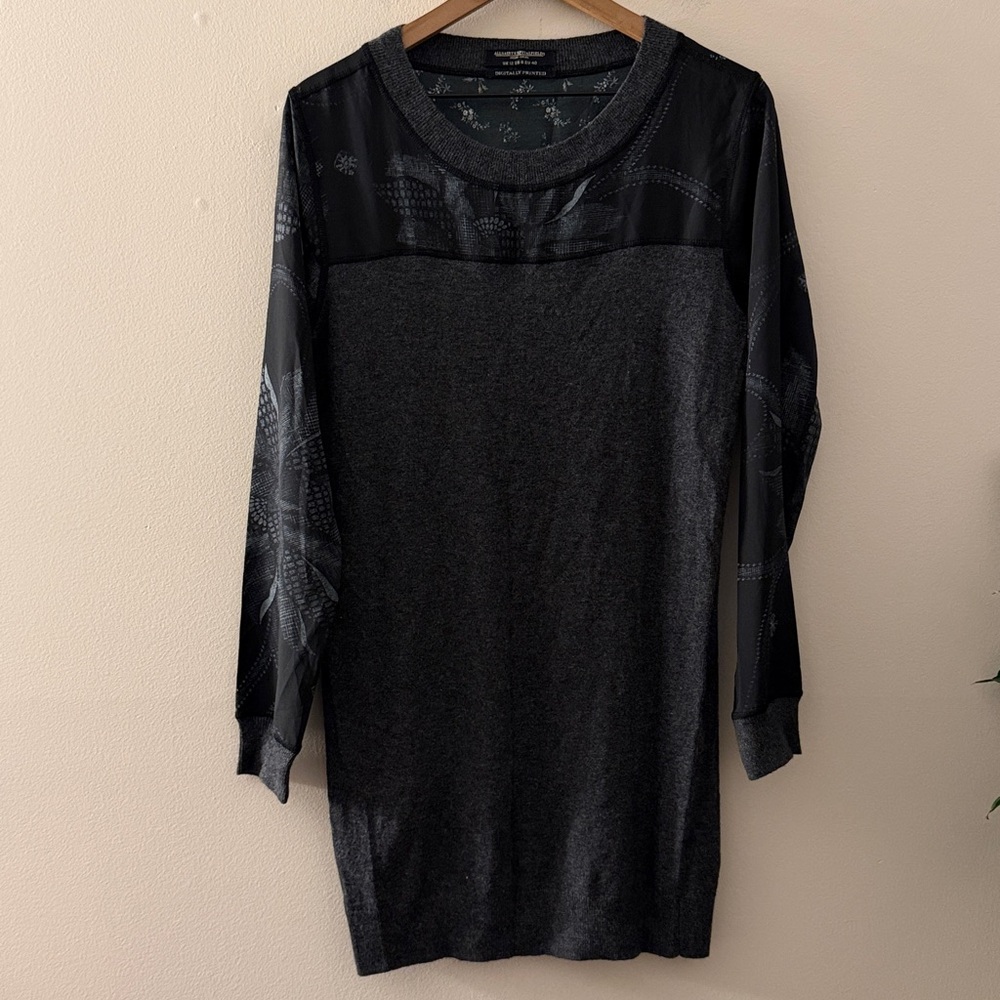 All Saints Pana Mix Jumper Dress angora cashmere blend long sleeve whimsical 8